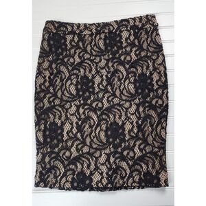 INC International Concepts Womens Black Lace Pencil Skirt Lined Sheath Size 2